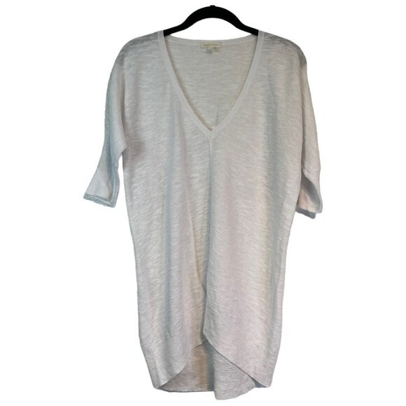 Eileen Fisher Sweaters - Eileen Fisher Womens Linen Open Knit V Neck Sweater Size XS Short Sleeve White